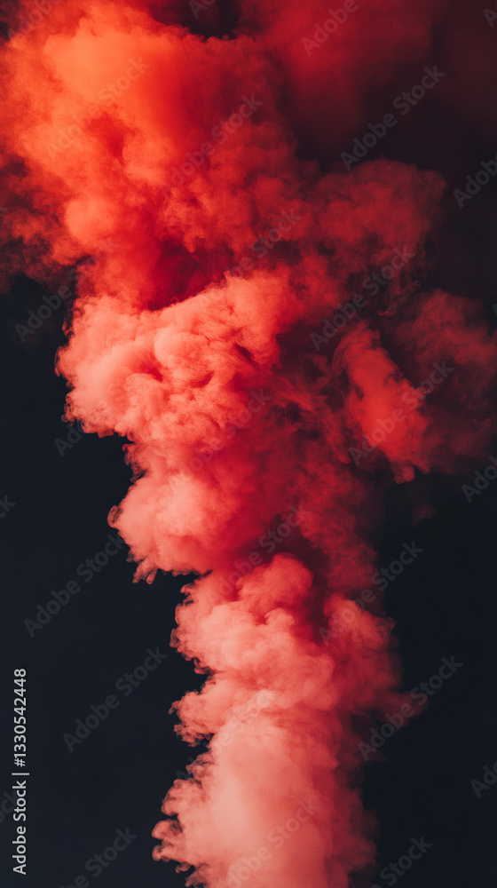 Aufkleber Vibrant smoke swirling, generating dynamic abstract patterns against dark backdrop