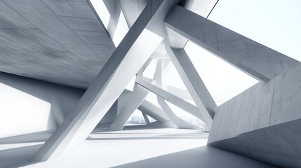 Obraz premium Abstract Architectural Design Featuring Crisp Lines and Light Spaces