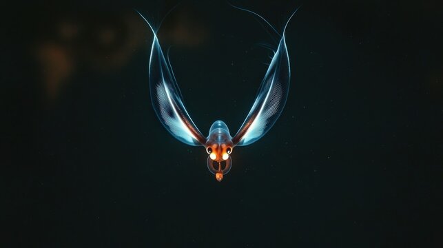 Enigmatic Deep-Sea Bigfin Squid with Thread-Like Tentacles