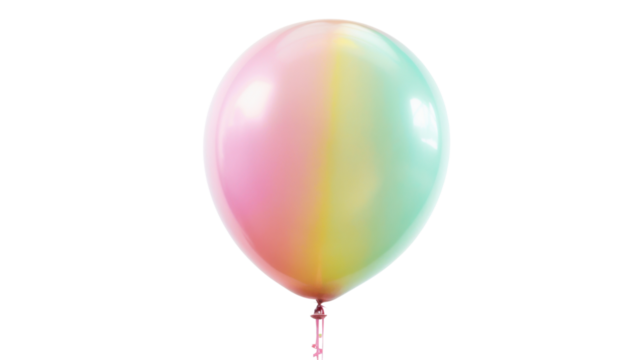 Colorful balloon floating with transparent background for easy isolation