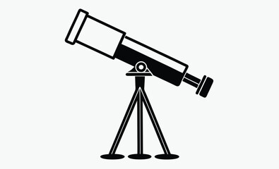 Telescope vector silhouette, telescope icon