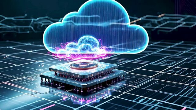 Futuristic Cloud Computing Data Storage with Holographic Digital Network Visualization

