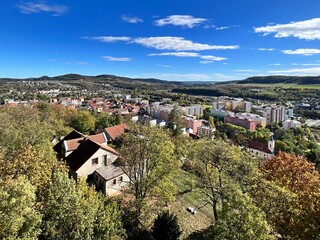 view from the lookout tower of the town of Beroun