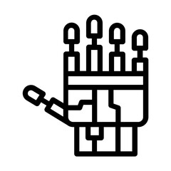 robotic hand icon line