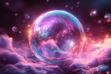 Cosmic sphere floating in the nebula