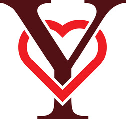 Love Inspired Letter Y Logo