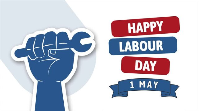 Celebrating International Labour Day with a Strong Hand Holding a Wrench
