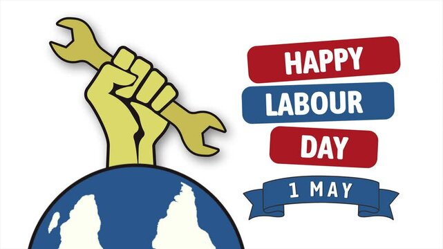 Celebrating International Labour Day with a Strong Hand Holding a Wrench