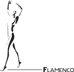 Design of flamenco dancing figure