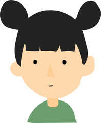 hand drawn cute girl avatar, profile picture for young woman.