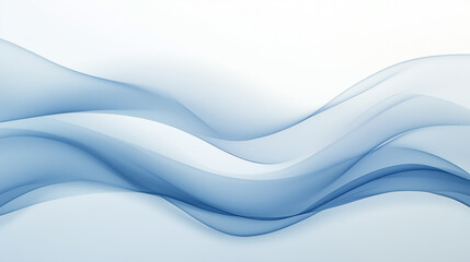 Abstract blue waves on a white background
