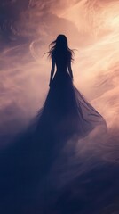 Fototapeta premium Ethereal Solitude Reflection Inspiring Mental Wellness and Emotional Healing in a Dreamlike Celestial Landscape