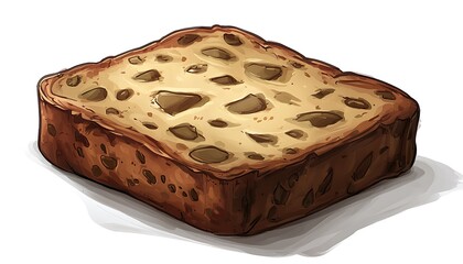 Fruitcake Slice for Isolated.