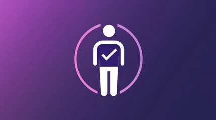 Fototapeta premium Checkmark icon to show a user's profile is verified and authorized to use a website or platform.
