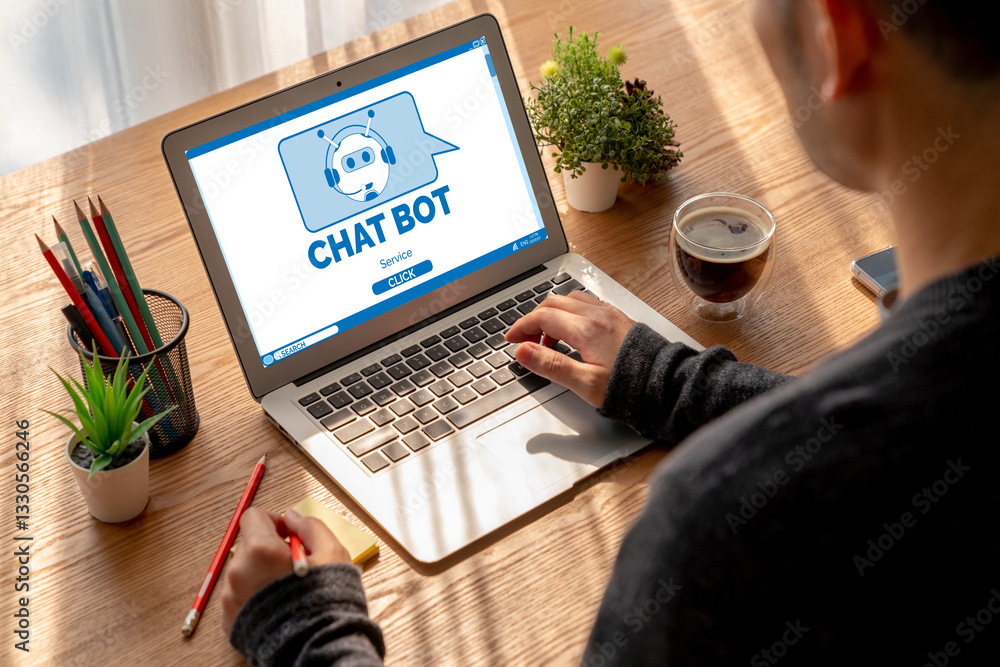 Poster chatbot software application for modish online business that automatically reply to customer questio