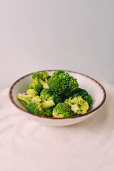 Healthy plate with fresh broccoli