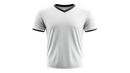 Plain white sports shirt with black accents suitable for athletic activities and casual wear