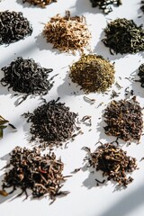 Fototapeta premium A variety of teas on display, perfect for a cafe or office setting