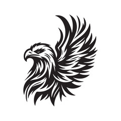 Obraz premium Majestic Eagle Wings Silhouette – Bold Black Vector Logo