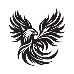 Majestic Eagle Wings Silhouette – Bold Black Vector Logo

