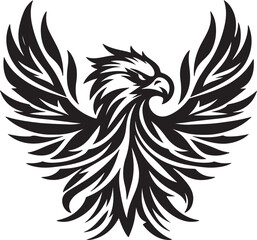 Majestic Eagle Wings Silhouette – Bold Black Vector Logo

