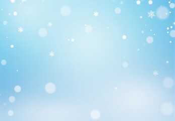 Obraz premium Light Blue Background with White Circles and Snowflakes