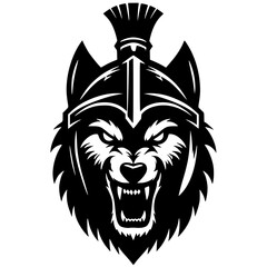 Wolf gladiator silhouette