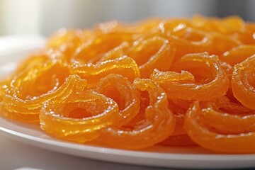 Freshly sliced oranges arranged on a table, perfect for snacking or decorating