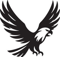 Majestic Eagle Wings Silhouette – Bold Black Vector Logo

