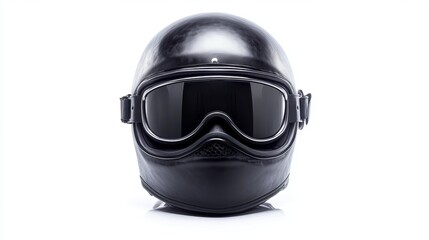 Fototapeta premium Open-Face Motorcycle Helmet with Goggles, Isolated 