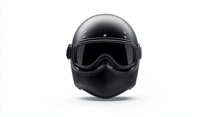 Fototapeta premium Open-Face Motorcycle Helmet with Goggles, Isolated 