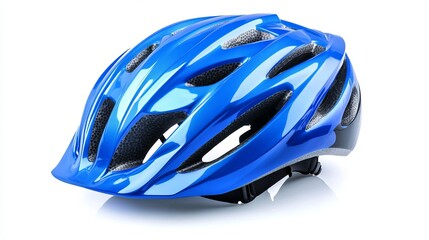 Fototapeta premium Blue Bicycle Helmet for Skateboarding or Cycling, Isolated 