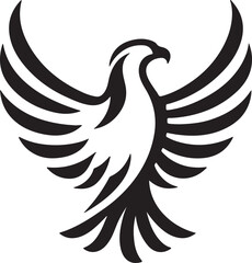Majestic Eagle Wings Silhouette – Bold Black Vector Logo

