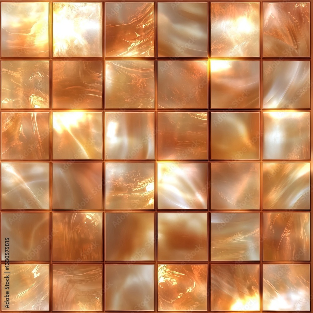 Poster detailed tile background with abstract patterns in pearlescent hues and warm earthy tones creating a