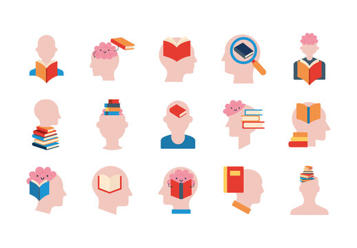 Beige Mind Reading Psychology Symbols Icons Set
