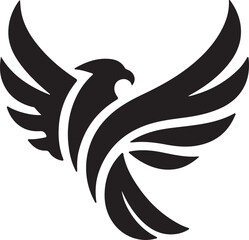 Naklejka premium Majestic Eagle Wings Silhouette – Bold Black Vector Logo