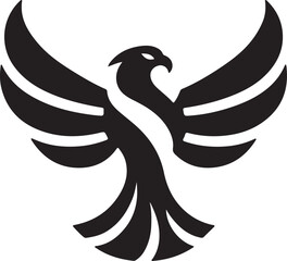 Obraz premium Majestic Eagle Wings Silhouette – Bold Black Vector Logo