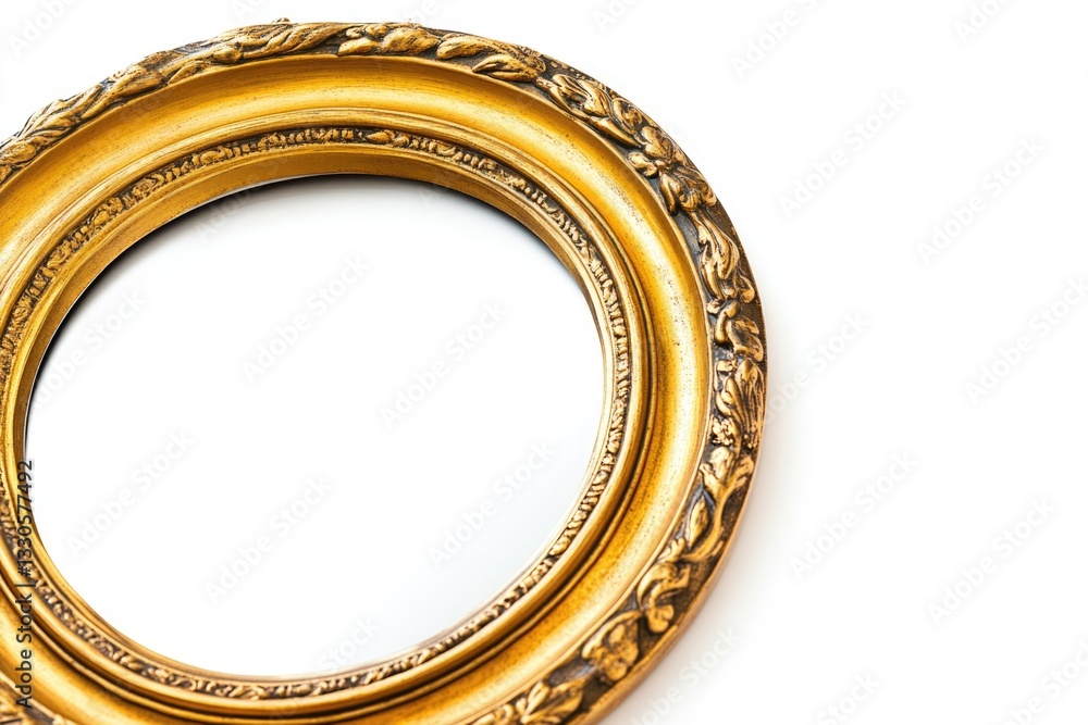 Poster a simple image of a gold frame on a white background, suitable for use in design and art projects