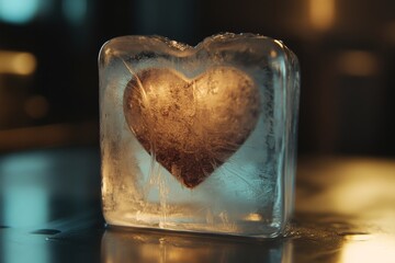 VHS Capturing the real heart in a frozen ice cube, valentine's day