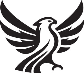 Majestic Eagle Wings Silhouette – Bold Black Vector Logo

