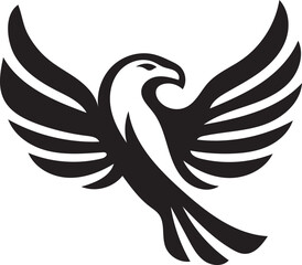 Obraz premium Majestic Eagle Wings Silhouette – Bold Black Vector Logo
