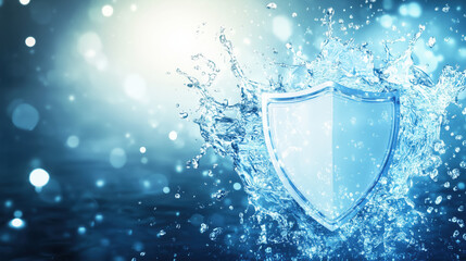 Abstract background with a water shield symbolizing purity and protection.