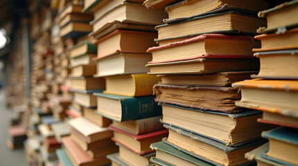 Vintage Stacked Books - Antique Pile of Old Books for Reading and Knowledge Discovery