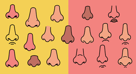 Bold Expressive Doodle Faces – Playful Lips, Eyes & Features in Vibrant Flat Colors