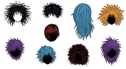 Bold Expressive Doodle Faces – Playful Lips, Eyes & Features in Vibrant Flat Colors