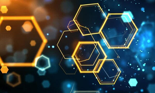 Abstract Hexagon Network: Futuristic Digital Technology Background
