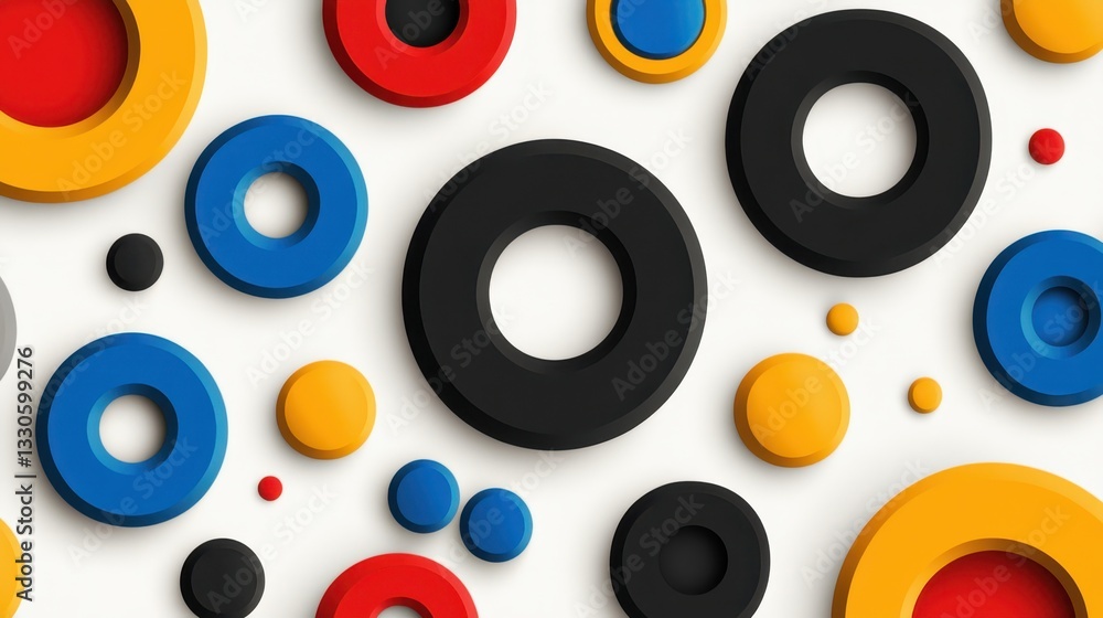 Poster abstract colorful circles pattern design