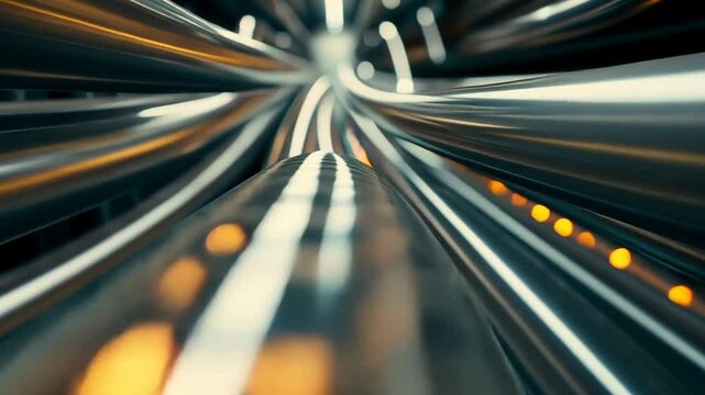 Dynamische Glasfaserkabel mit leuchtenden Datenstr&ouml;men