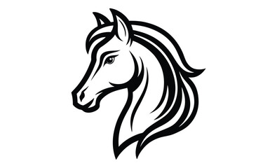 Horse head silhouette icon, horse head icon, unicorn head silhouette vector, horse head  