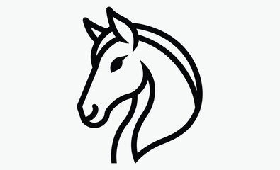 Horse head silhouette icon, horse head icon, unicorn head silhouette vector, horse head  